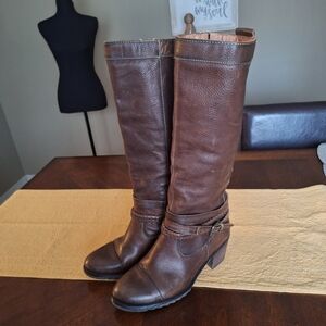 Pikolinos Andorra tall brown Olmo leather boots sz 37 = US 6.5 to 7